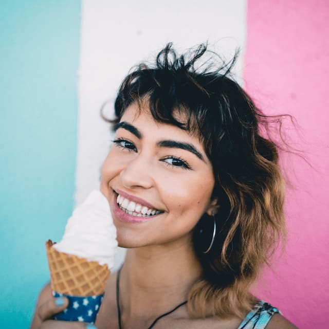 young girl with ice cream
