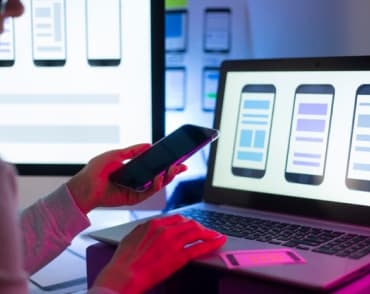 Smartphone and laptop